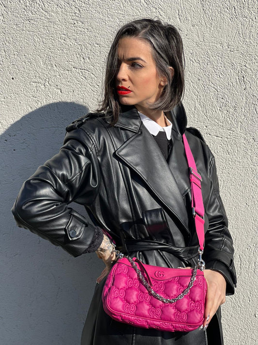 Tracolla Gucci GG Matelassé fucsia