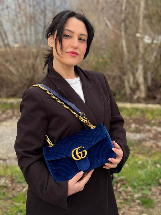 Borsa Gucci Marmont Velvet misura media