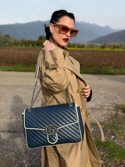 Borsa Gucci Marmont large blu