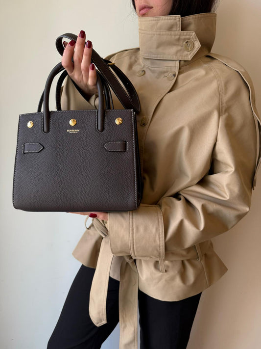 Tote Title Baby Burberry marrone