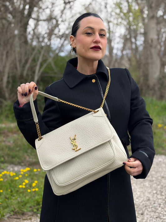 Borsa Niki Large Saint Laurent bianca