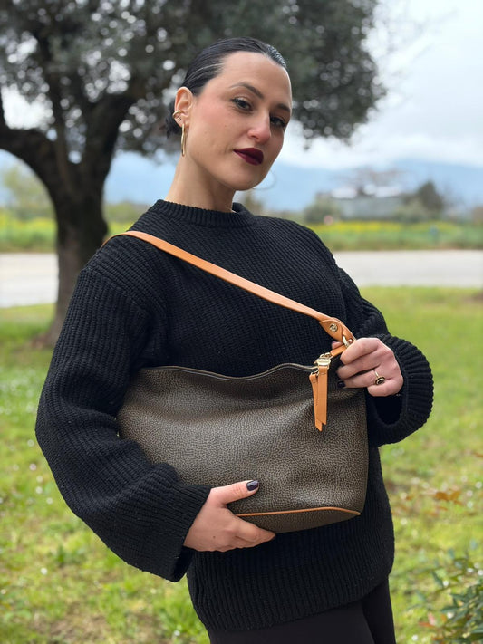 Borsa a spalla Borbonese marrone