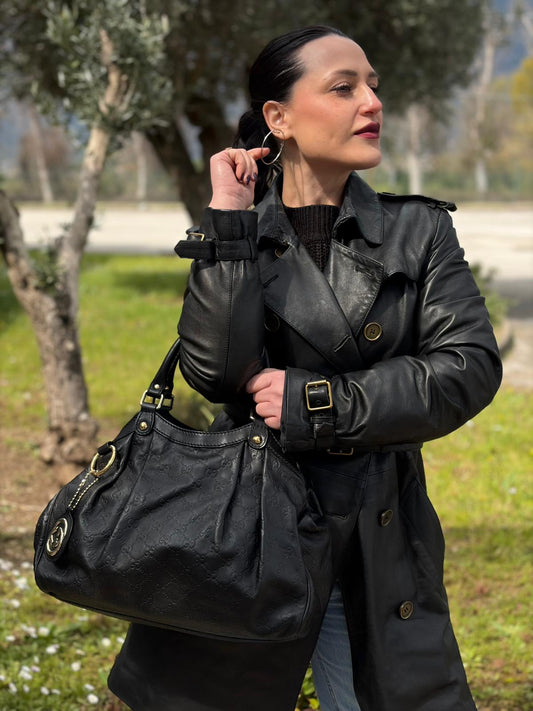 Borsa Gucci Sukey Guccissima nera