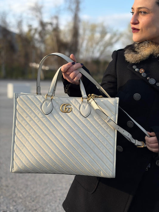 Tote Gucci Marmont bianca