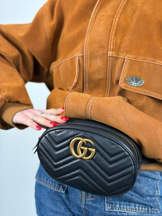 Marsupio Gucci Marmont GG nero tg. S/M