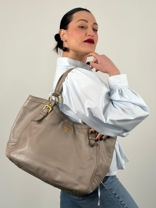 Shopper Prada taupe