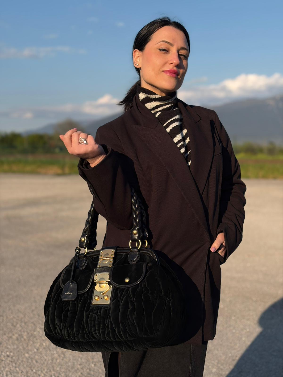 Borsa Coffer Velvet Miu Miu