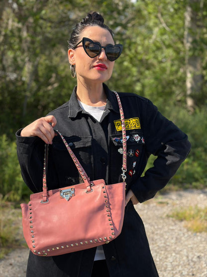 Borsa Valentino Garavani Rockstud rosa