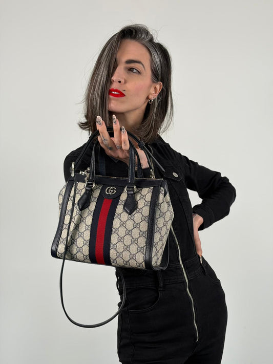 Borsa Gucci Ophidia Web blu