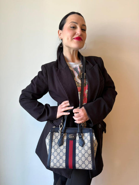 Borsa Gucci Ophidia Web blu