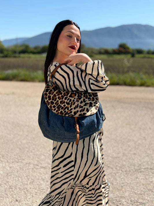 Borsa a spalla Miu Miu trama animalier