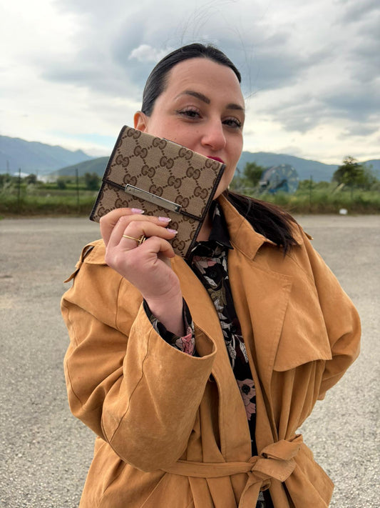 Portafoglio Gucci GG beige