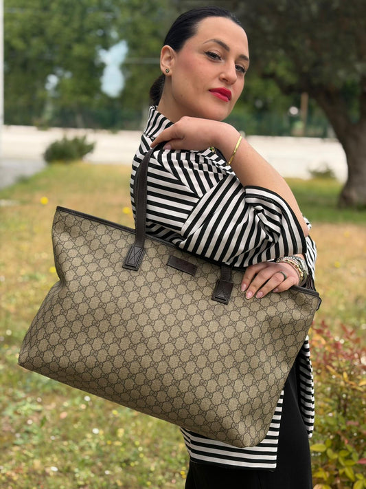Shopper Gucci GG beige