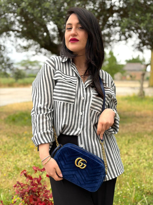 Camera Bag Gucci Marmont velvet blu