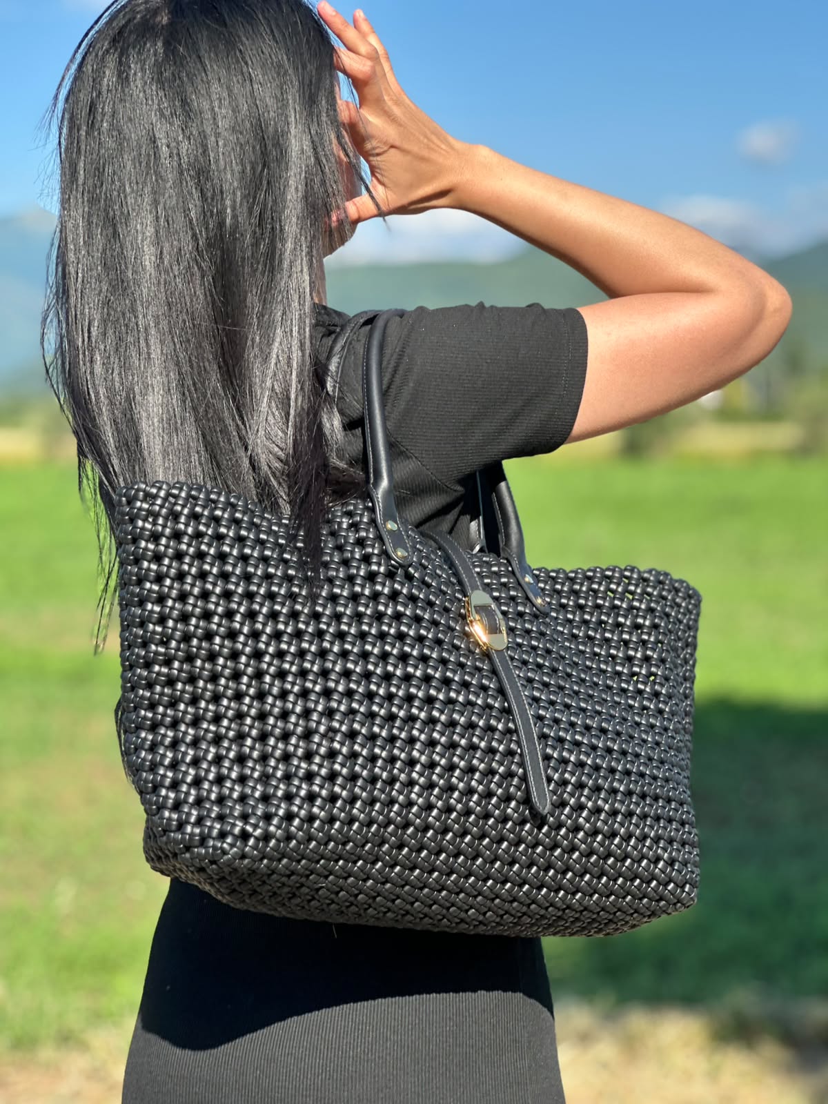 Shopper Coccinelle nera