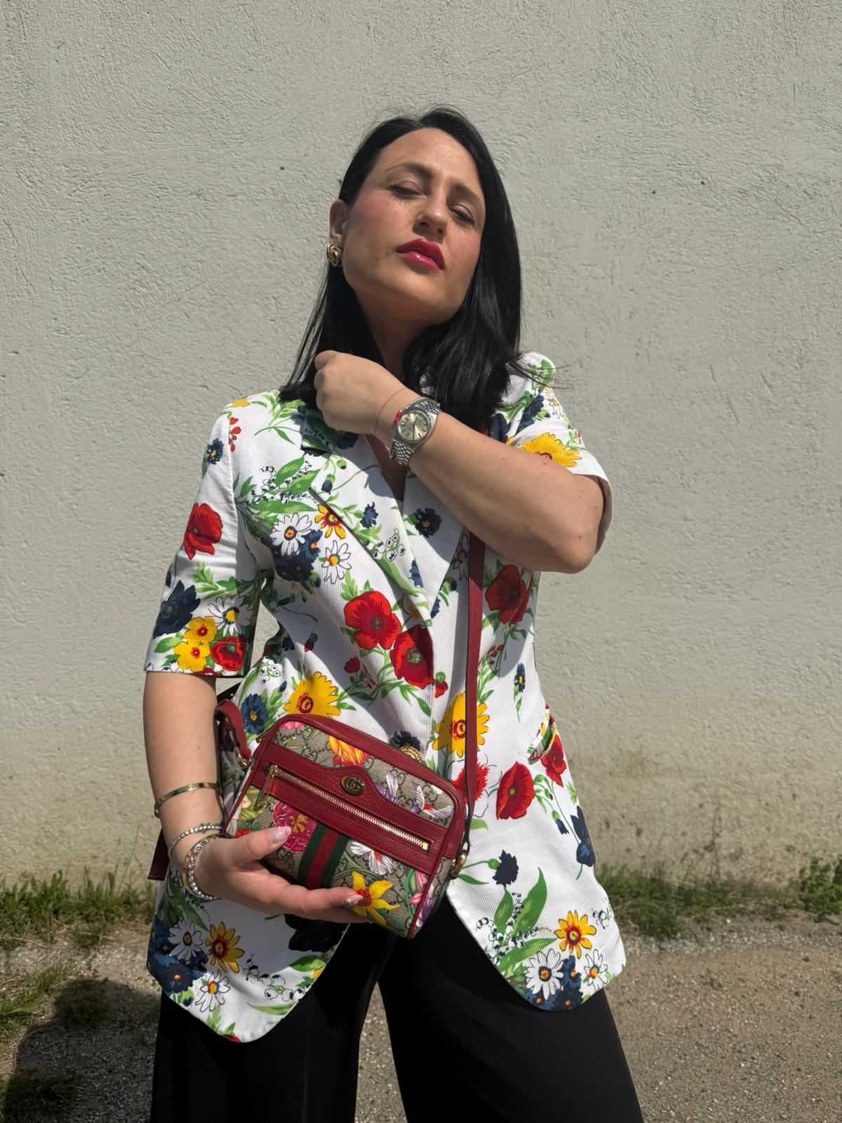Borsa Gucci Ophidia Flora rossa
