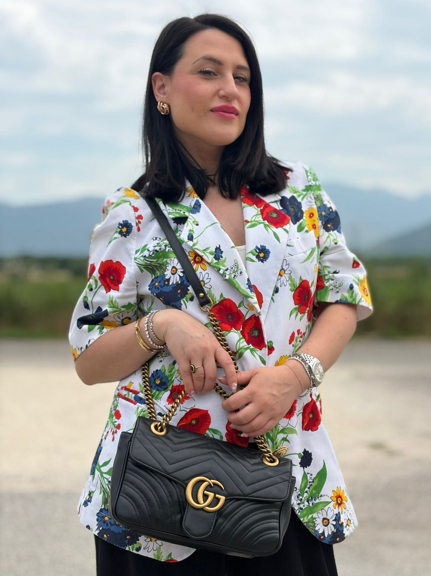 Borsa Gucci Marmont nera misura media