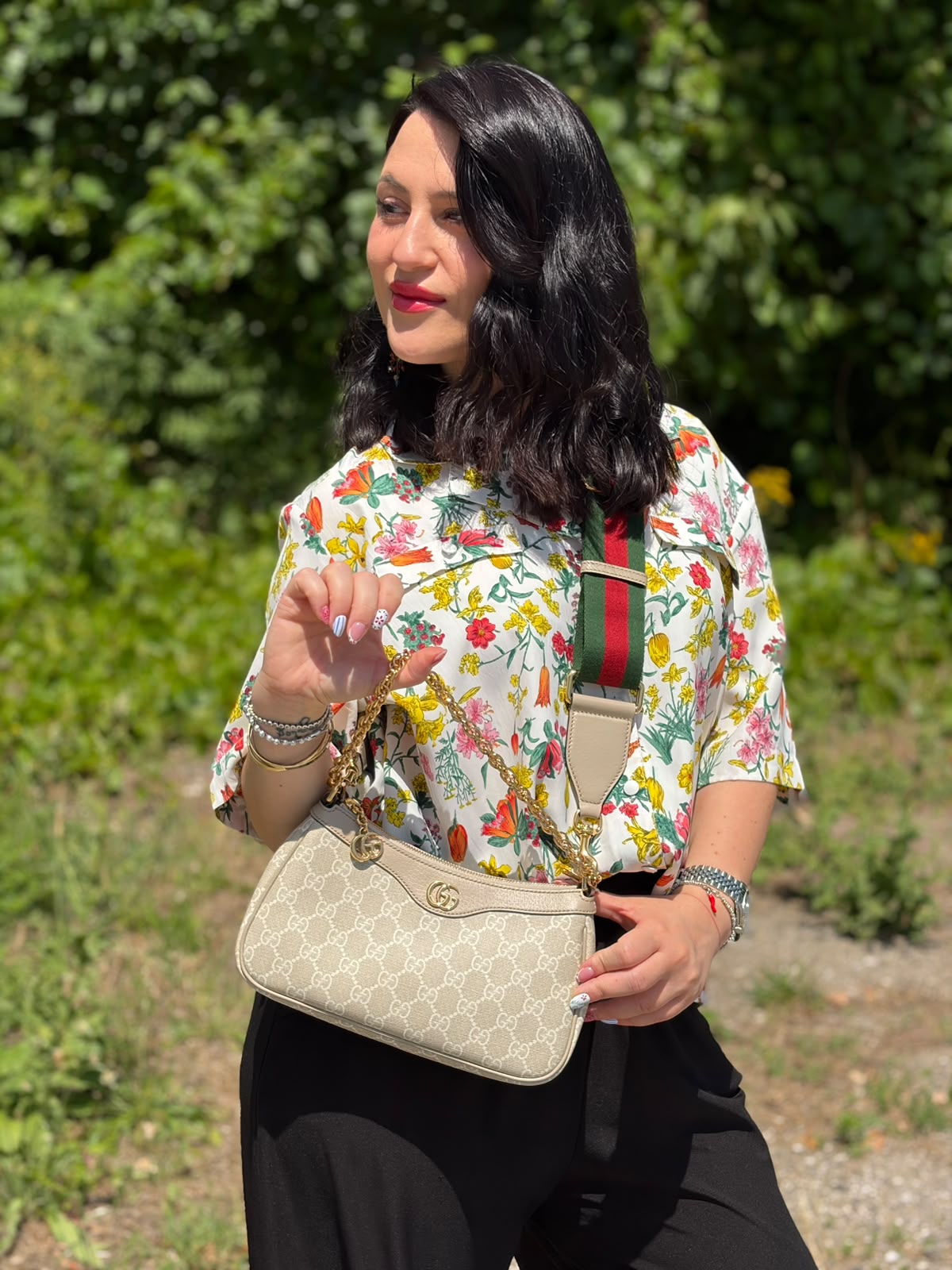 Borsa Gucci Ophidia GG beige misura piccola