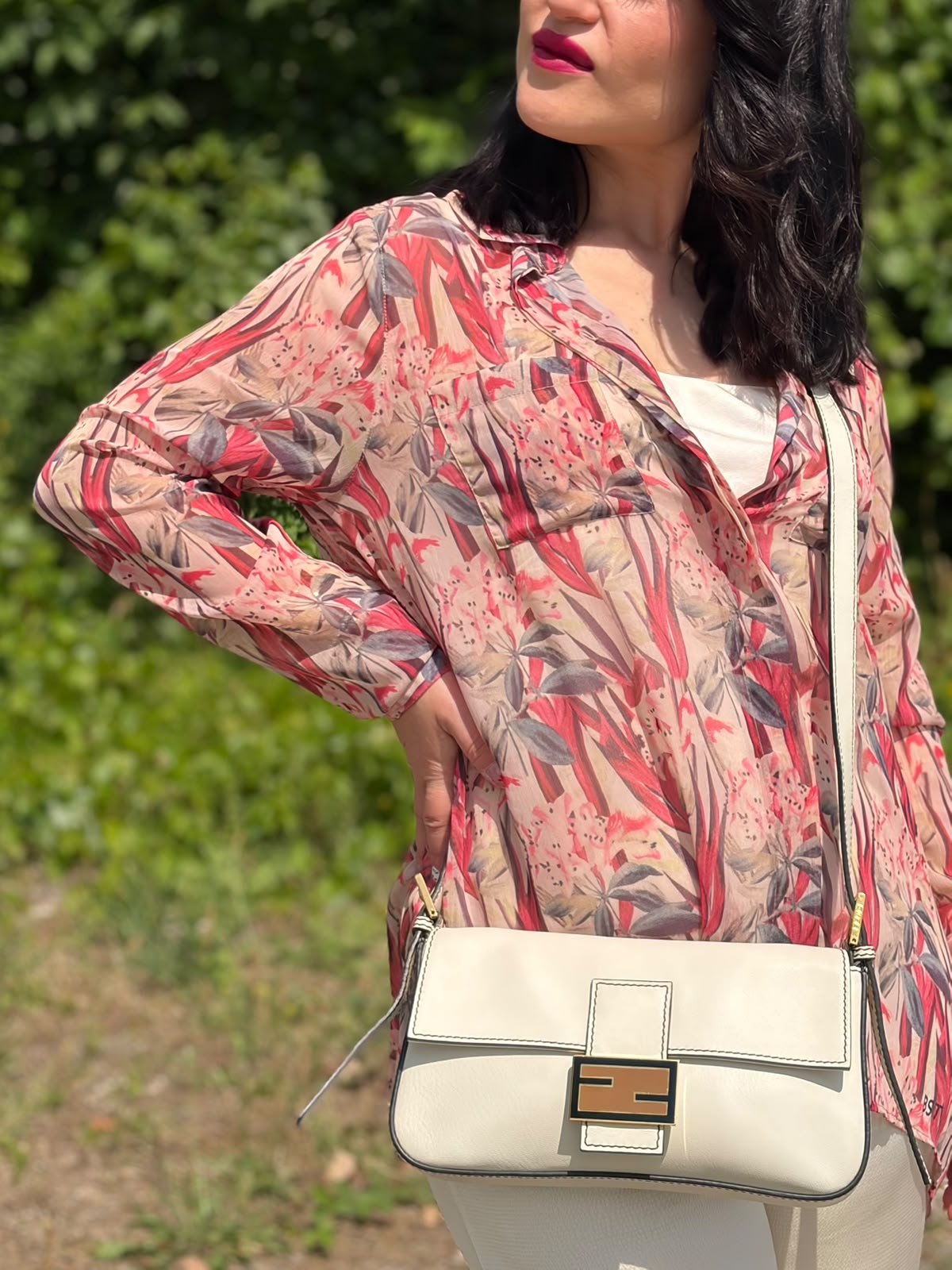 Borsa Fendi Baguette bianca