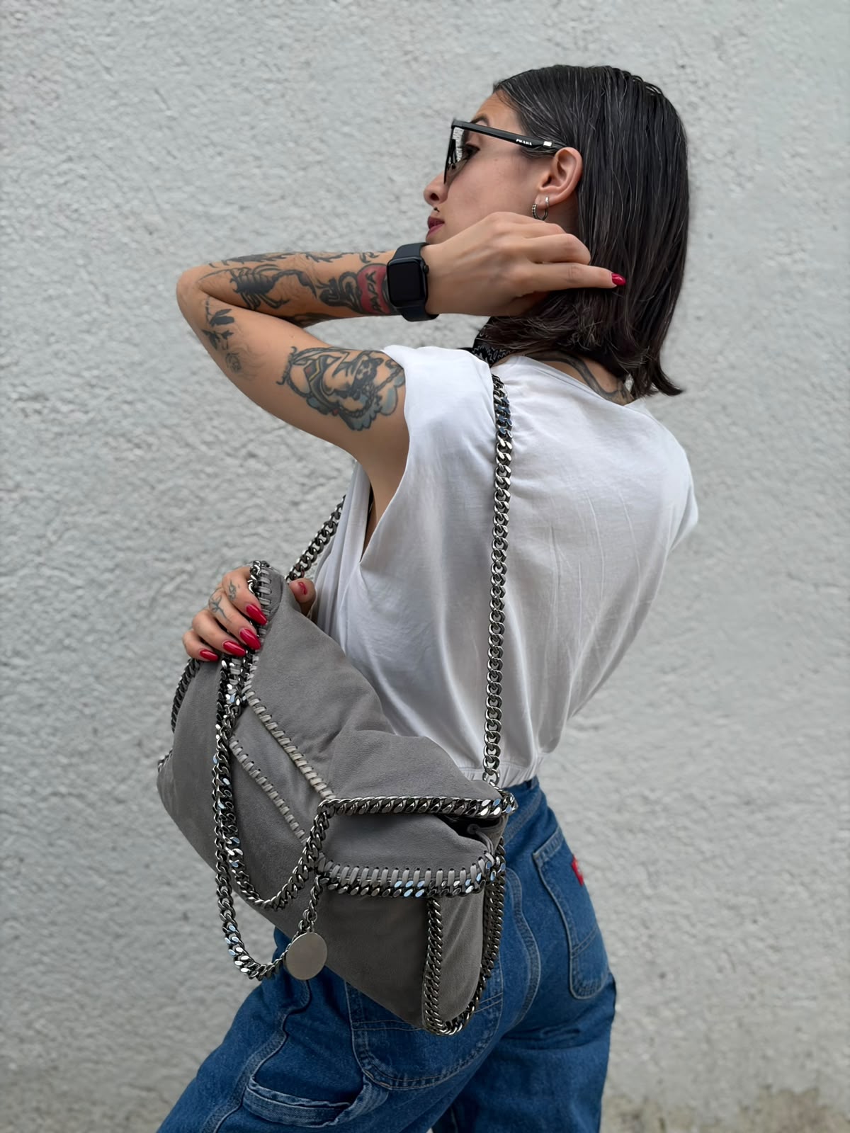 Fold Over Tote Falabella Stella McCartney grigia