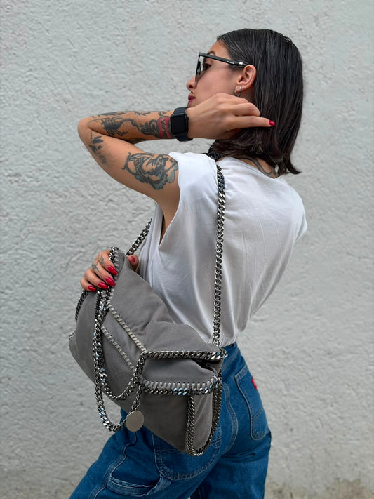 Fold Over Tote Falabella Stella McCartney grigia