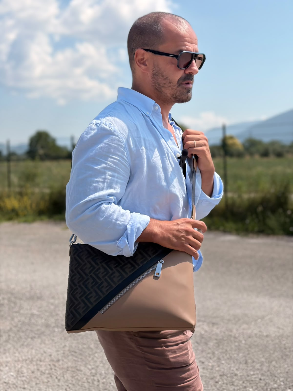 Fendi Diagonal FF Messenger Bag