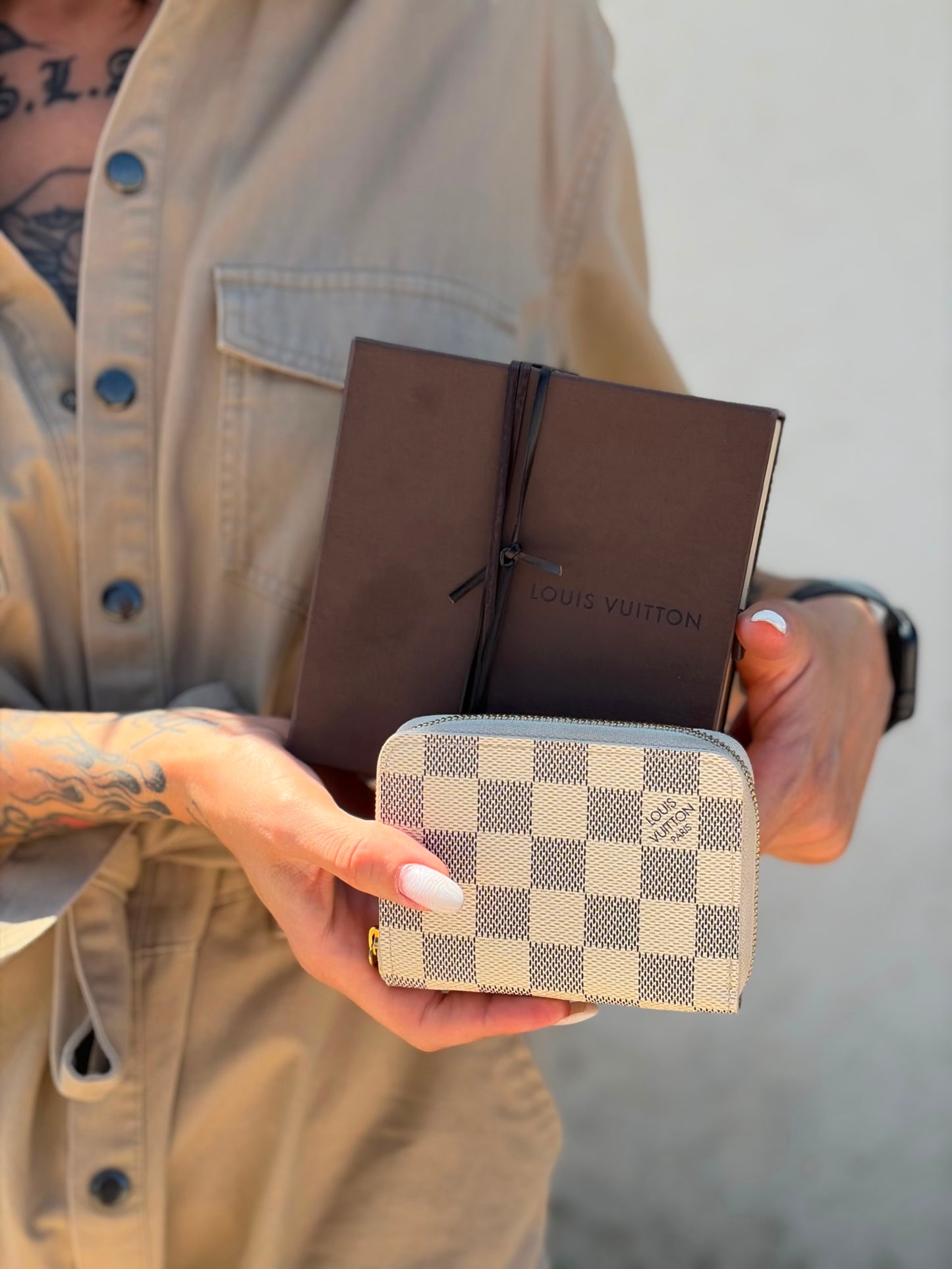 Portafoglio Zippy Coin Louis Vuitton damier azur