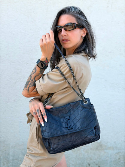 Borsa Niki Saint Laurent blu