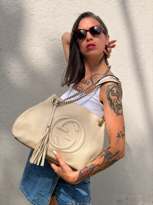Borsa Gucci Soho avorio