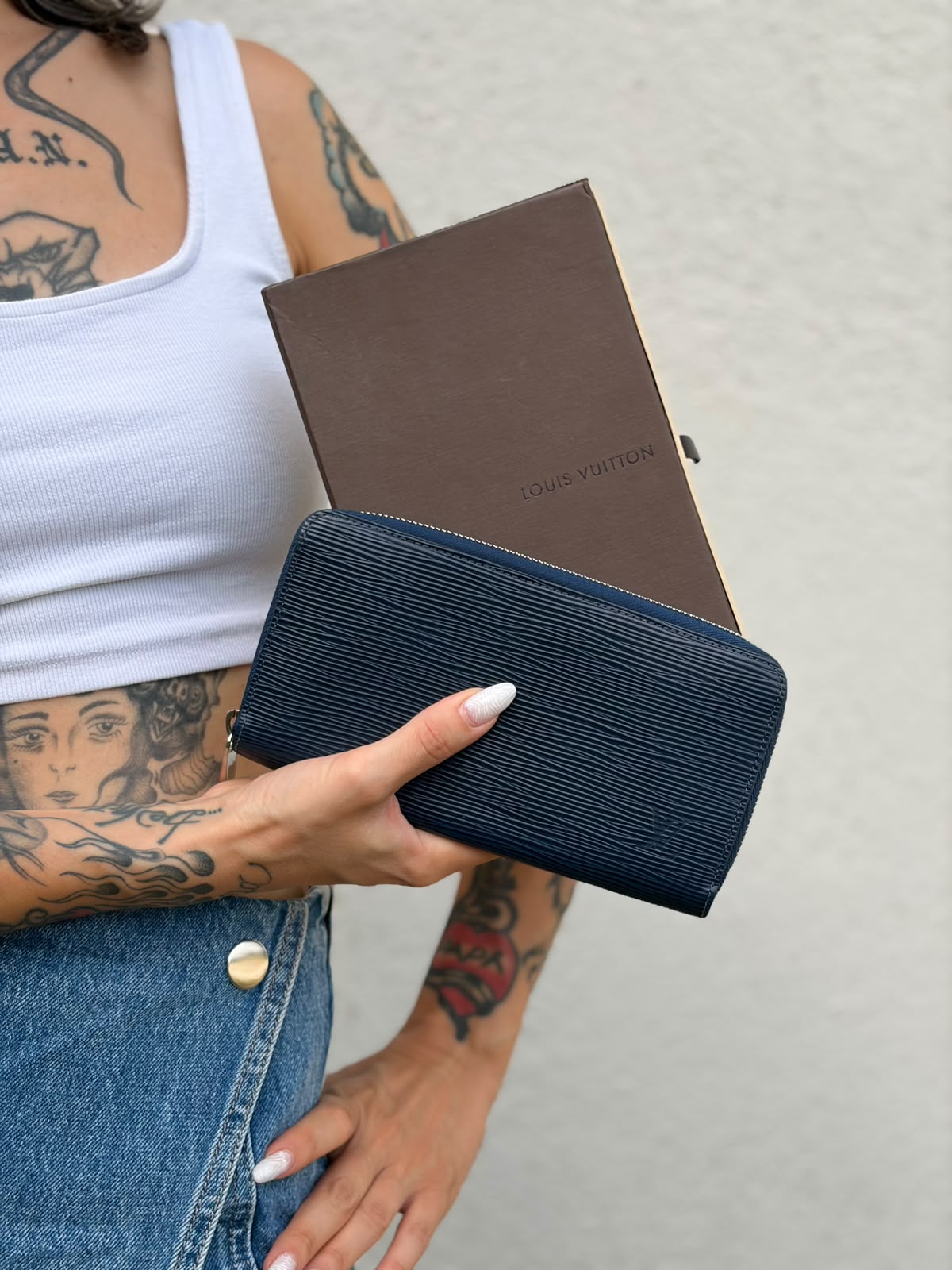 Portafoglio Louis Vuitton blu epi