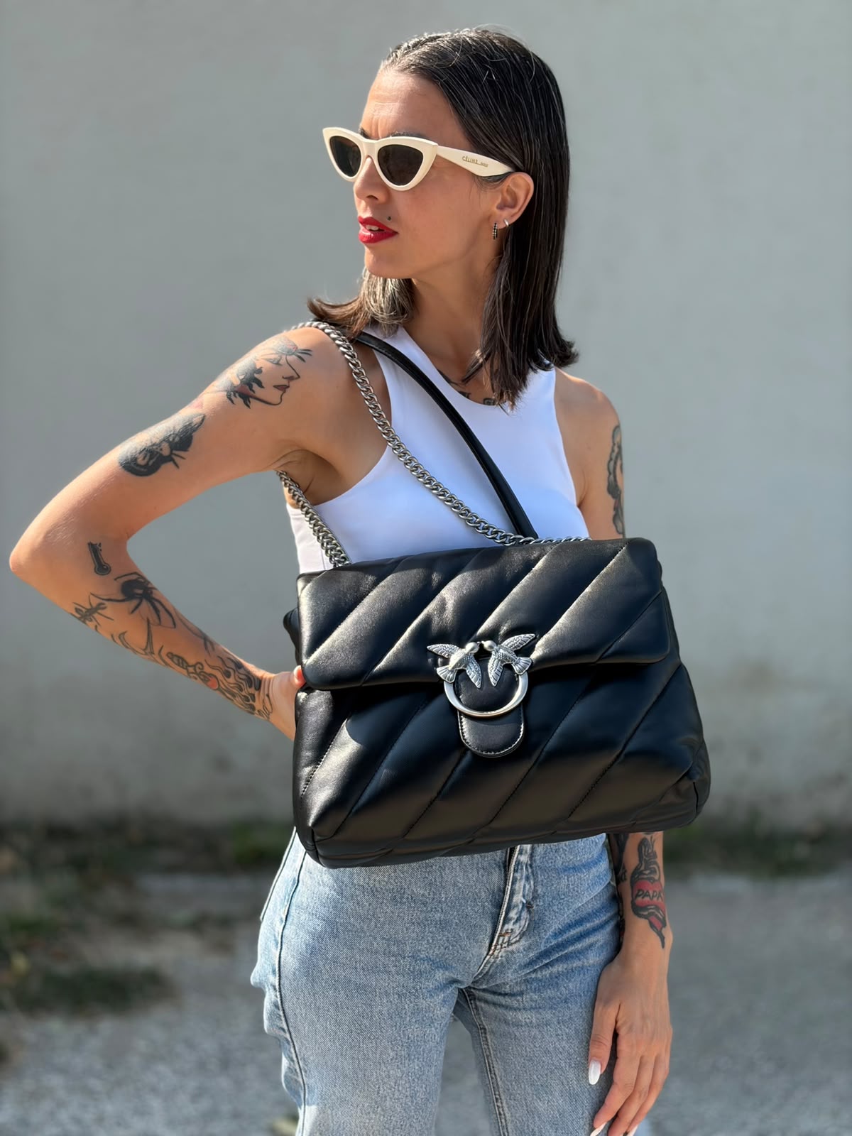 Borsa Pinko Maxi Love Puff nera