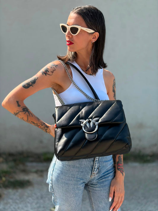 Borsa Pinko Maxi Love Puff nera