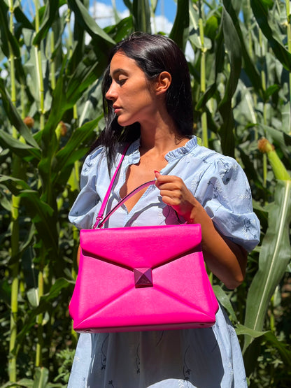 Borsa Valentino Garavani One Stud fucsia