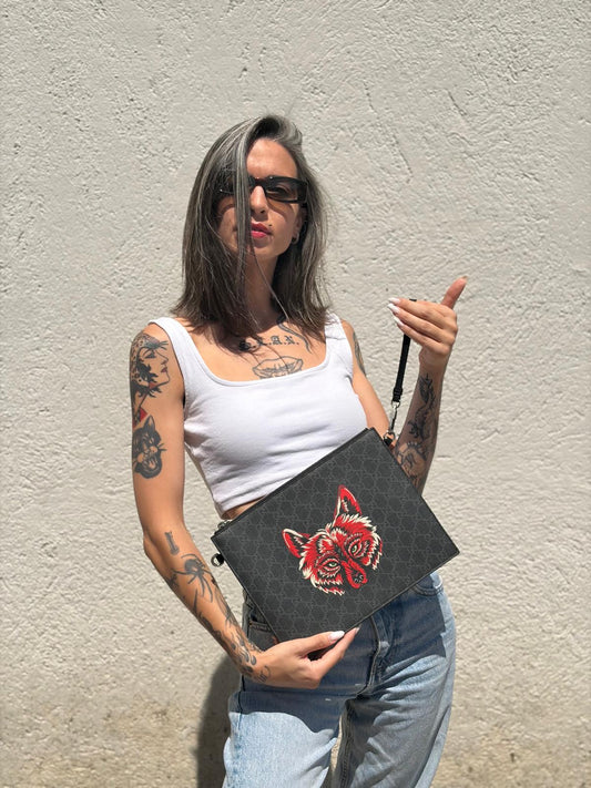 Pochette Gucci GG lupo