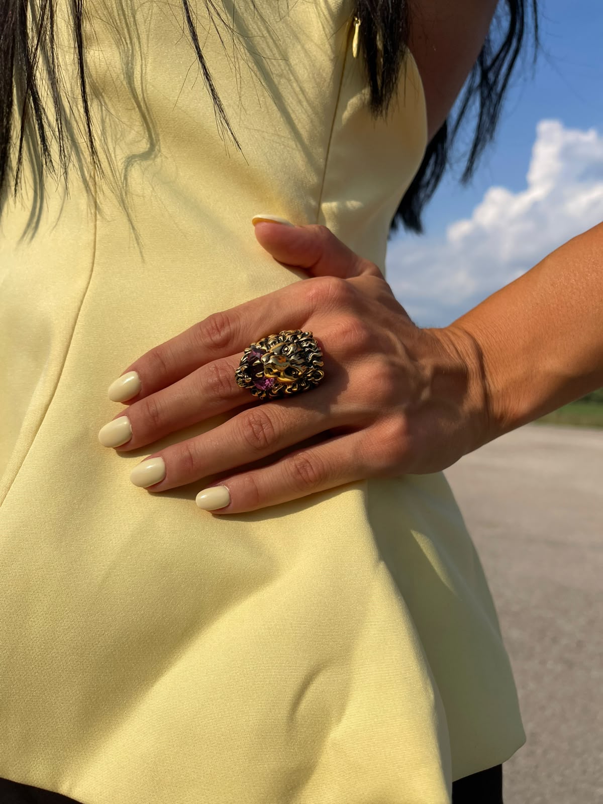 Anello Gucci testa di leone