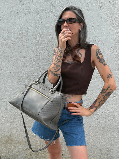 Satchel Gucci Microguccissima grigia