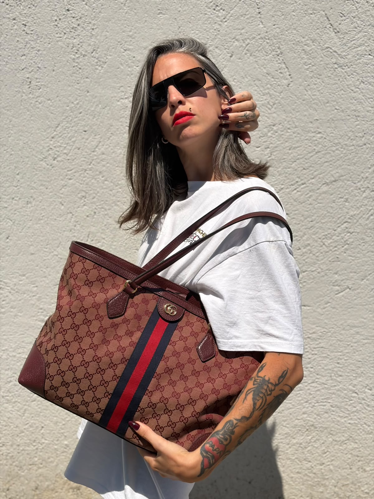 Shopping Gucci Ophidia Web bordeaux
