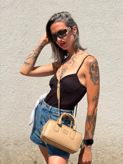 Borsa Miu Miu Arcadie regular sabbia