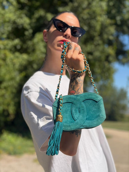 Borsa Chanel Suede Coco Mark Fringe