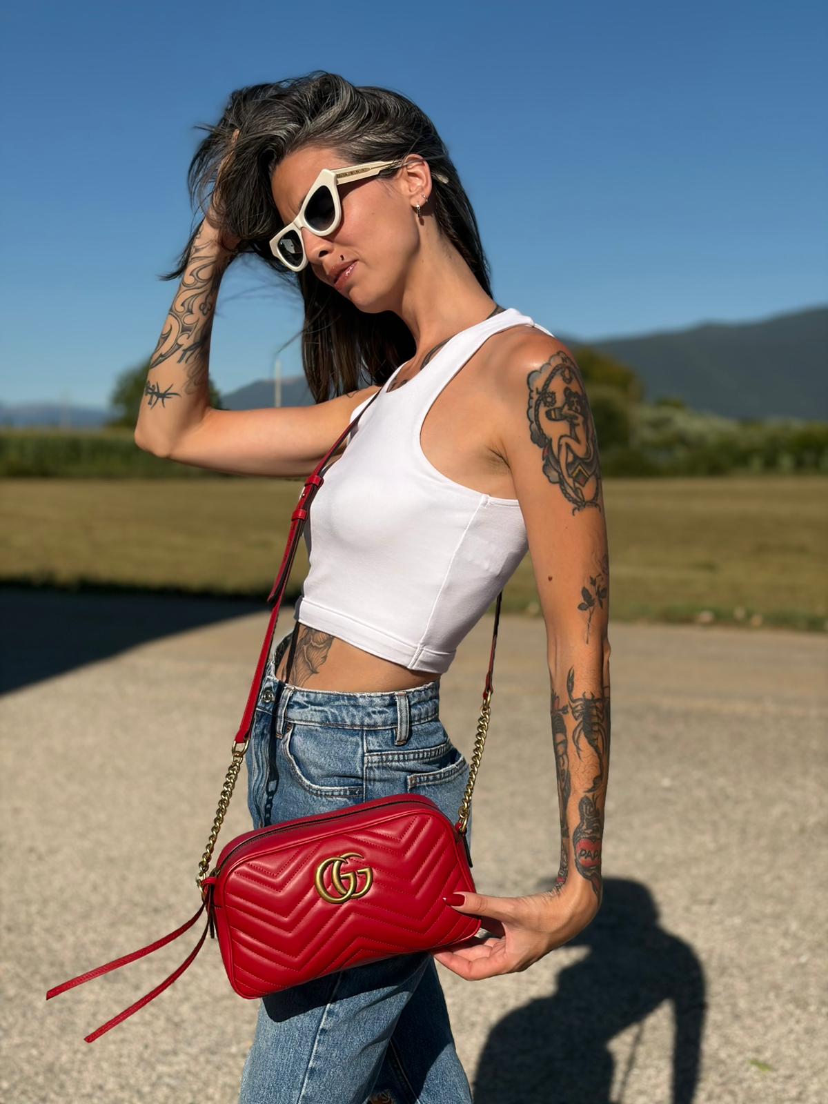 Camera Bag Gucci Marmont misura piccola rossa