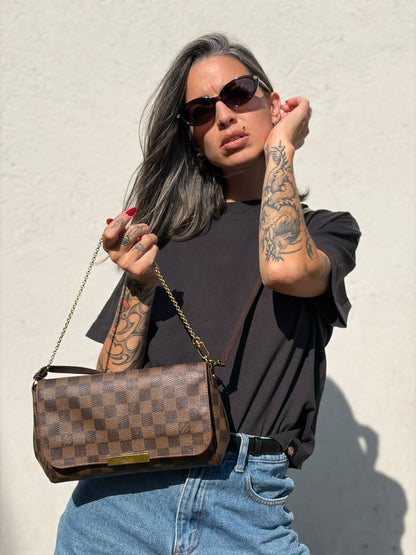 Borsa Favorite PM Damier Ébène Louis Vuitton