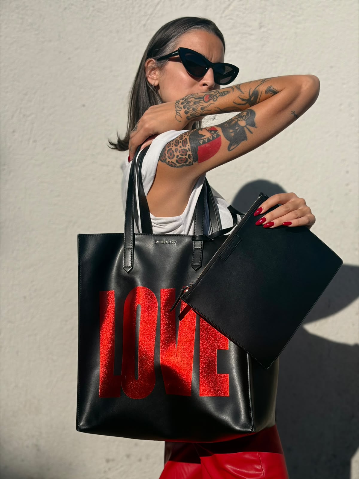 Tote Givenchy Love Print nera