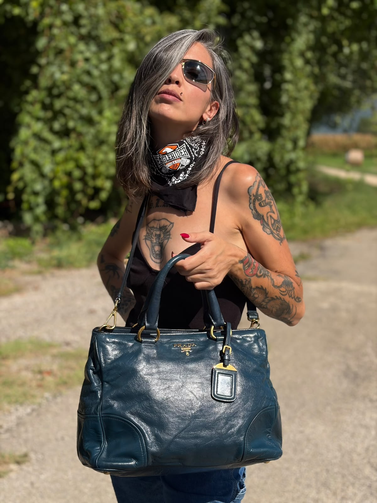 Tote Prada blu