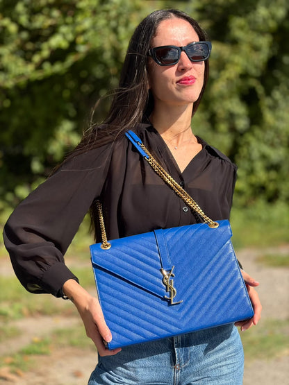 Borsa Envelope Saint Laurent blu