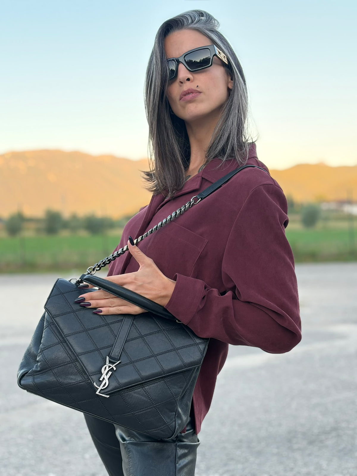 Borsa College Saint Laurent trapuntata