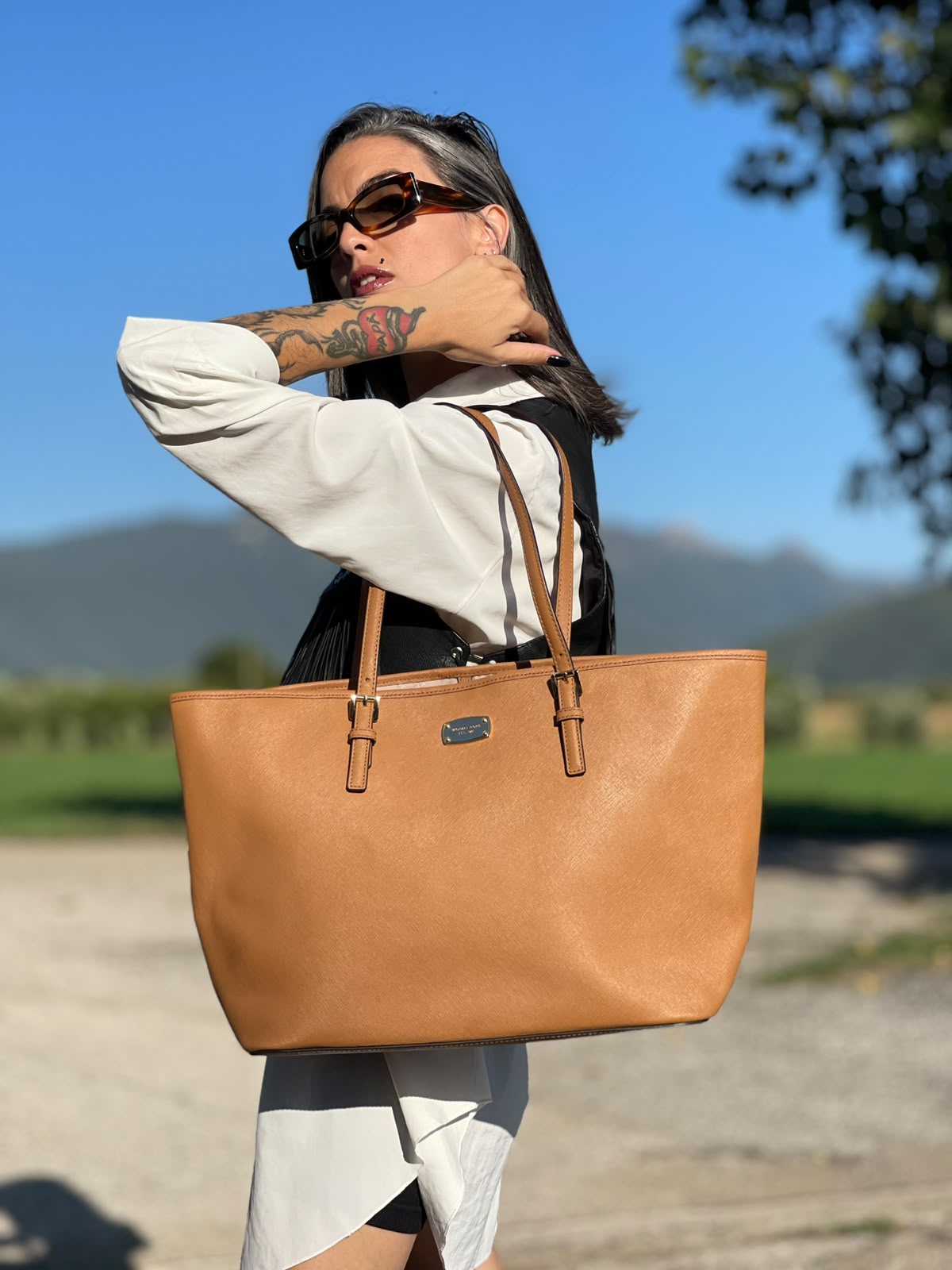 Shopper Michael Kors in pelle marrone