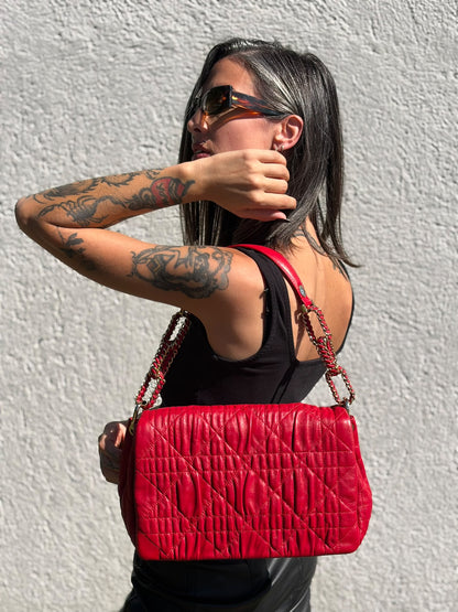 Borsa Christian Dior Cannage Delidior rossa