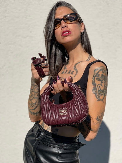 Borsa Wander Miu Miu mini bordeaux