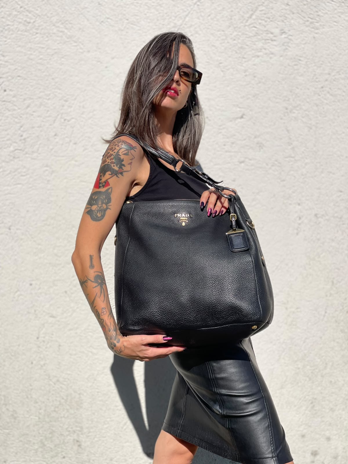 Borsa Prada nera in pelle nero