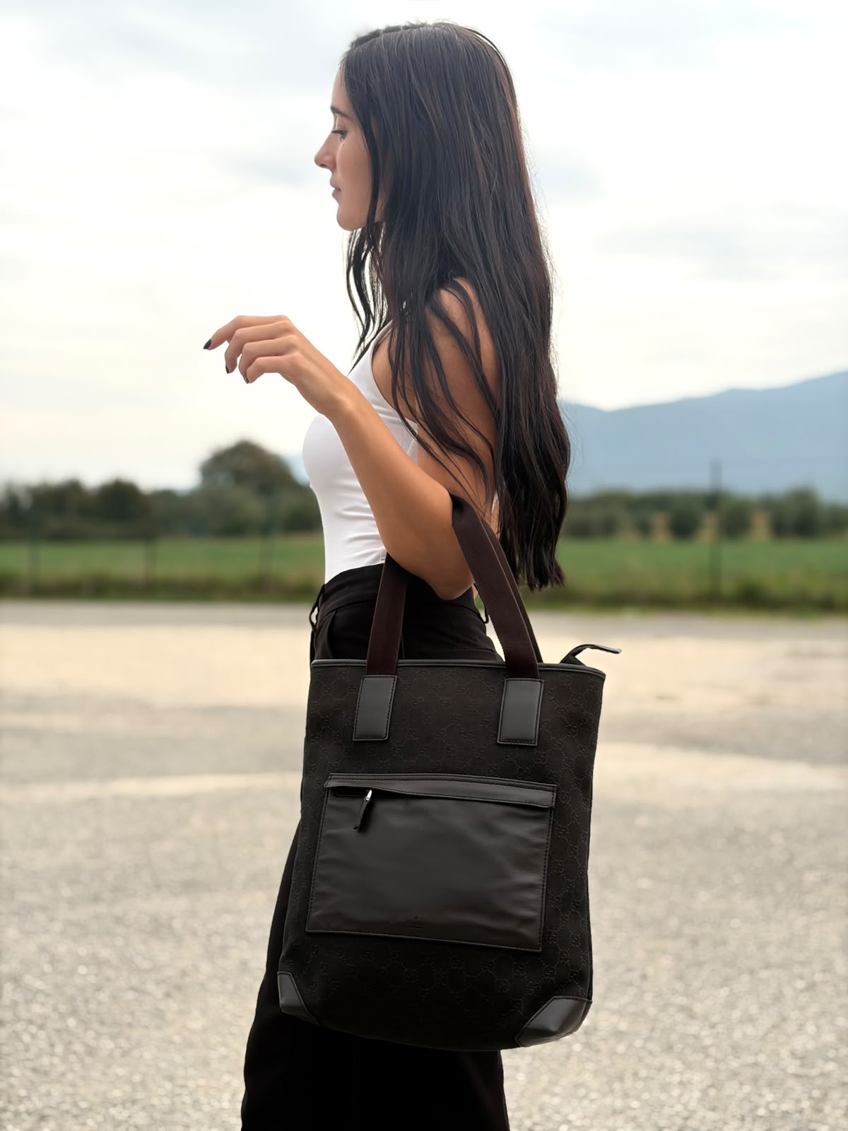 Tote GG Gucci marrone